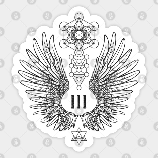 Angel Number 111 Sacred Geometry Sticker by LadyMoldavite